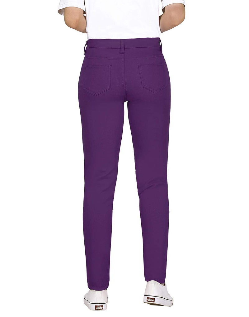 HDE Women's Mid-Rise Stretchy Denim Slim Fit Skinny Jeans (Purple, X-Large) - Image 2